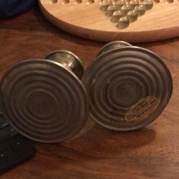 Revere Pewter VTG Pair Of 2 Candle Holders Weighted Pewter Set Round - Picture 12 of 13
